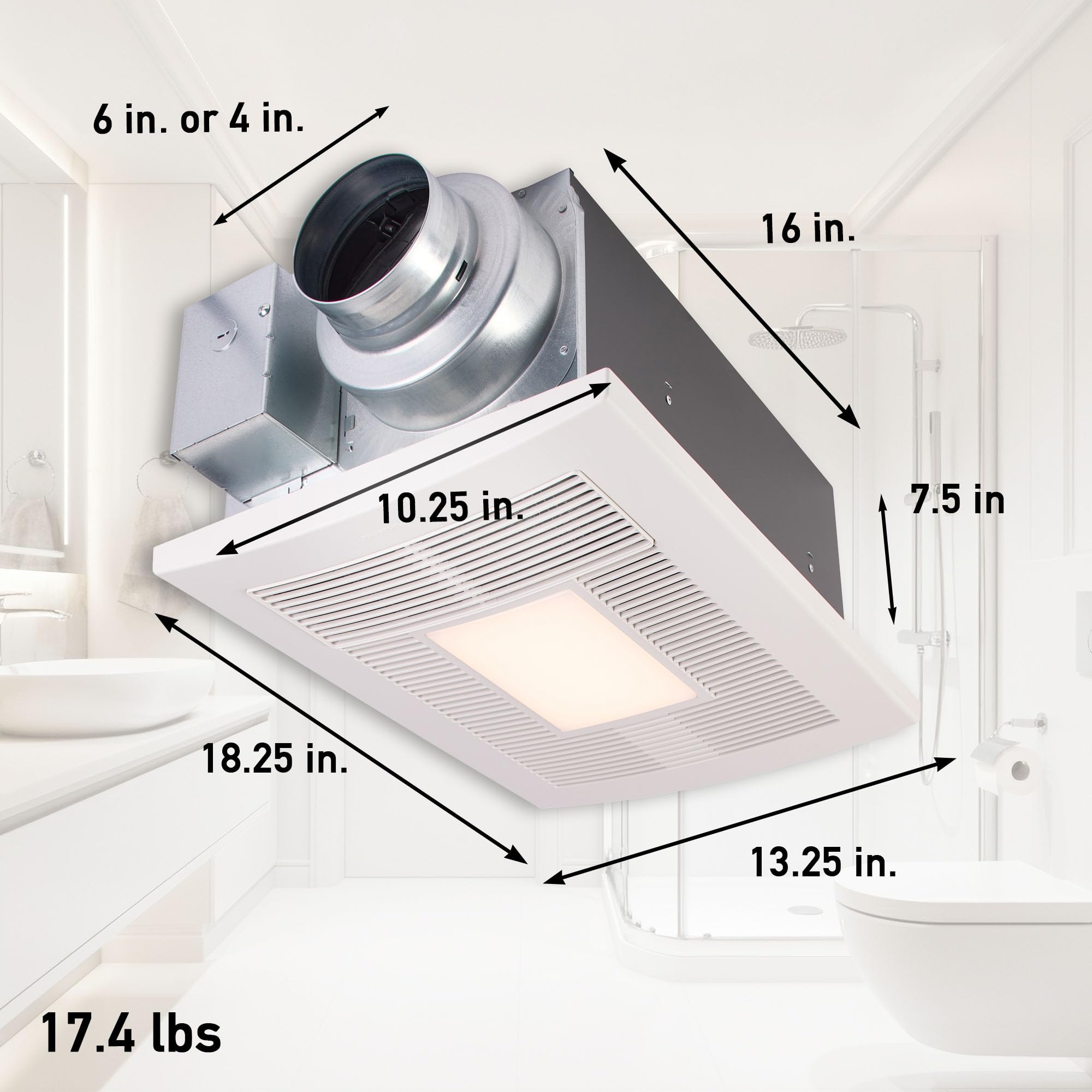 Panasonic WhisperWarm Ceiling Mount Bathroom Exhaust Fan with LED